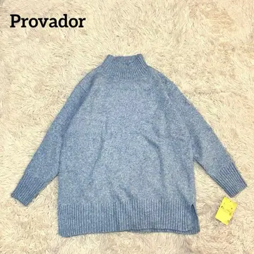 프로바돌 캐시미어 터치 포근하고 쫄깃한 따뜻한 니트 튜닉 팬시 블루 S