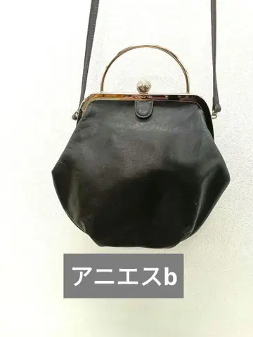 [애니에스b] 가죽 블랙 원형 숄더백