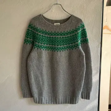 스코틀랜드제 MORRIS&SONS 노르딕 니트 그레이