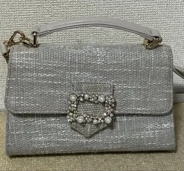 RANDA 2WAY 비쥬 벨트 플랩 백 트위드