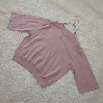 AMBIDEX 7부 소매 맨투맨 트레이닝복 더스티 핑크 F 면 100%