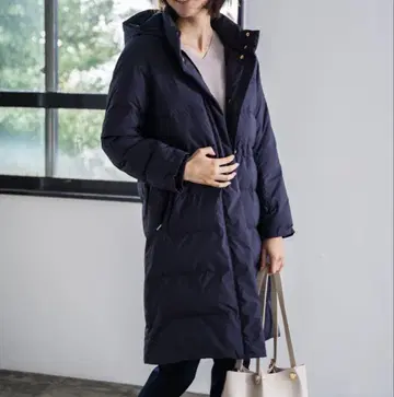 렙심 스마트 실루엣 롱 코트 네이비