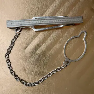 실버925 넥타이핀 각인 있음 A-LOOK 타이 바 체인 포함