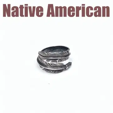 Native American 깃털 디자인 실버 반지