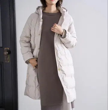 렙심 스마트 실루엣 롱 코트 그레이쉬 베이지 M