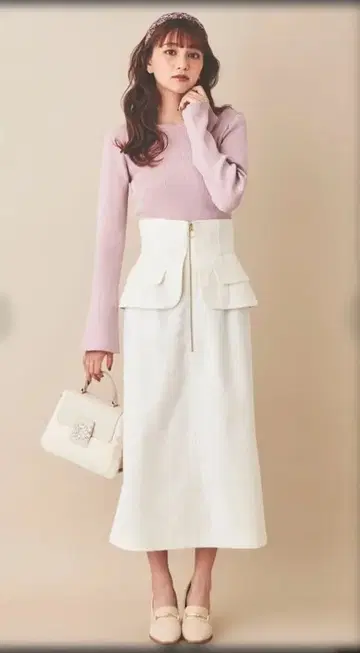 [택 포함 미사용품] 31 sons de mode 페플럼 타이트 스커트