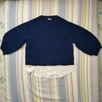 GU 네이비 니트 레이어드 상의 M 사이즈