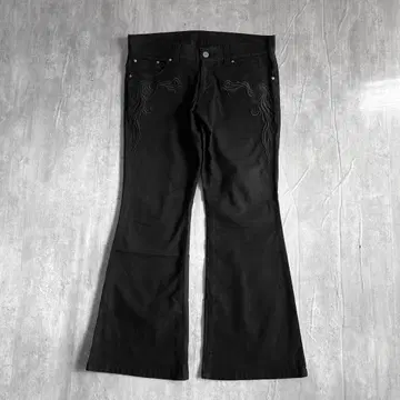 Z178 토네이도 마트 자수 플레 팬츠 블랙 부츠컷 L 일본제