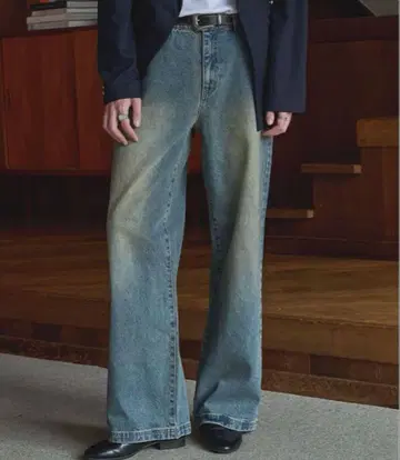 LURAKU 세미 플레어 워시 데님