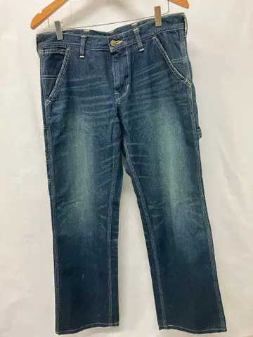 리 카고 데님 팬츠 다크 블루