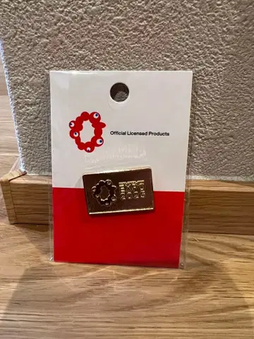 EXPO2025 핀 배지 로고 마크 가로 조합 골드