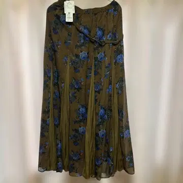 ROSE BUD 플레어 스커트 브라운/블루 F 사이즈