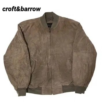 N-6011 croft&barrow 스웨이드 레더 봄버 자켓 L
