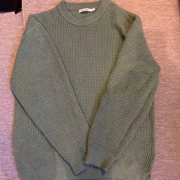 그린 뜨개질 니트 스웨터