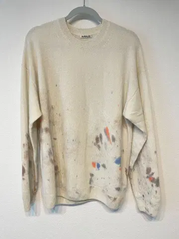 AURALEE 핸드 페인트 캐시미어 니트 오라리