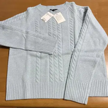 UNTITLED 케이블 짜임 니트 02/M 라이트 블루