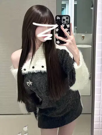 신상 아메리칸 레트로 프라이스 원숄더 스웨터 사선 어깨 니트 탑