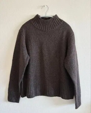 무인양품 야크 함유 울 모크넥 와이드 스웨터 XS-S 다크 브라운