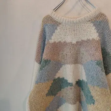 Heritage 니트 스웨터 올 패턴 잉글랜드제 크림색