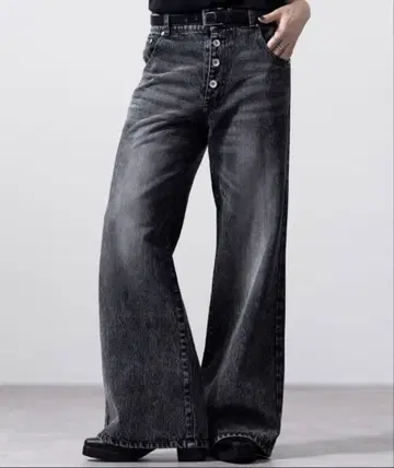 클레일 팬탈롱 데님 블랙 M