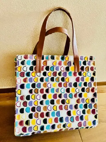 토트백 도트 컬러풀 멀티 컬러 숄더 스트랩 포함