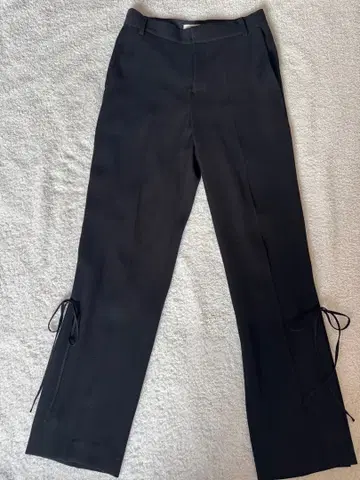 Snidel 블랙 사이드 리본 슬릿 슬랙스