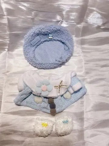 인형 옷 20cm 스카이블루 플리스 옷 갈아입기 아웃핏