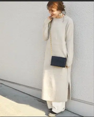 쉽스 ships 니트 원피스 베이지