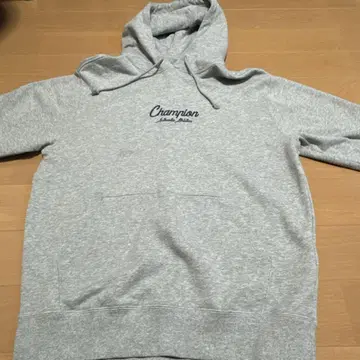 Champion 그레이 후드티 후드 부착