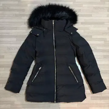 ZARA 블랙 롱 다운 자켓 퍼 다운 코트 S