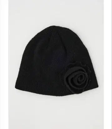 laguagem 라구아젬 블랙 니트 모자 로즈 모티브