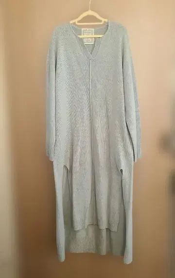 BEARDSLEY 비어즐리 롱 니트 원피스 스카이블루