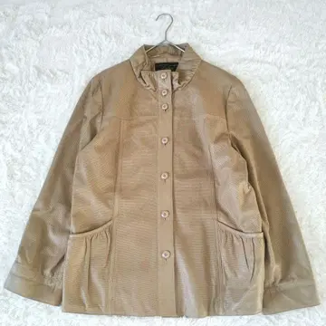 레어 새상품급 레리안 펀칭 가죽 자켓 셔츠 양가죽 13 베이지