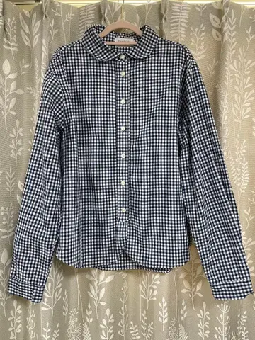 [ mumokuteki ] 깅엄 체크 긴팔 셔츠