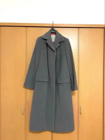 시빌라 롱 코트 그레이 핑크