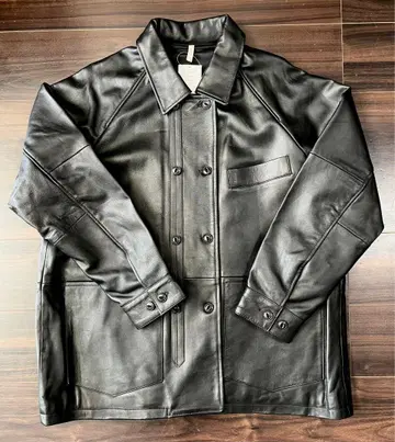 CCU 블랙 가죽 자켓 콜비제 커버올