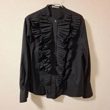 테이러 럭스 프릴 블라우스 블랙