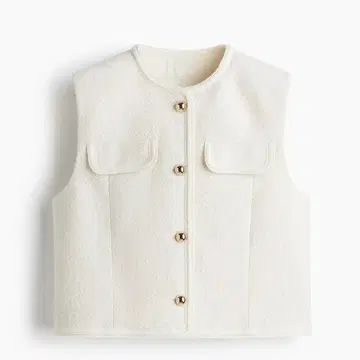 H&M 부클레 베스트 S 사이즈 화이트 새상품