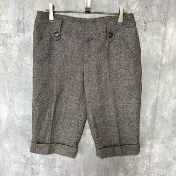 COMME CA ISM 트위드 하프 팬츠 심플 고급 울