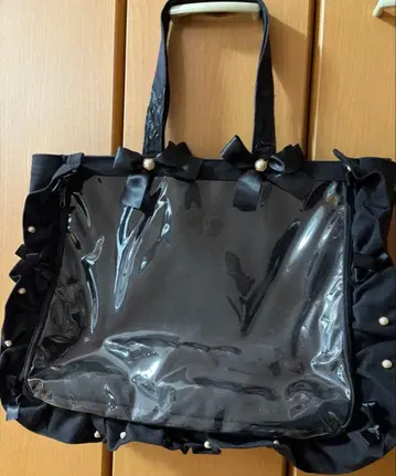 자카마트 블랙 프릴 디자인 토트백 이타백 A3