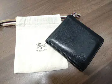 일비종떼 블랙 가죽 접이식 지갑