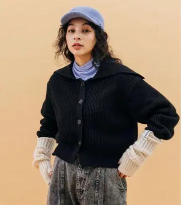 CITEN 블랙 니트 가디건 프리 사이즈