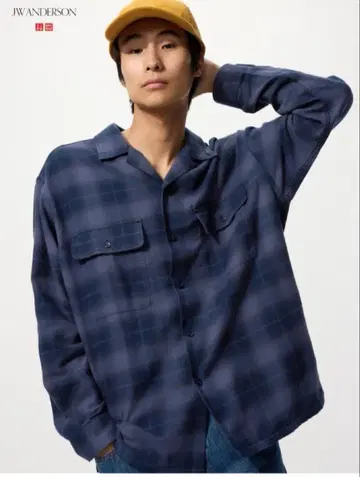 JW ANDERSON 브러쉬드 코튼 오버 사이즈 셔츠 XL 블루