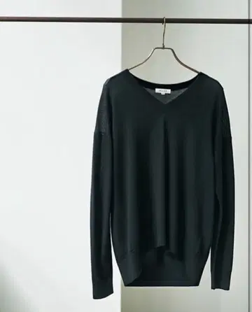 [ PLST ] 워셔블 울 V넥 니트 M 사이즈 블랙