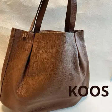 KOOS 가죽백 토트백 내추럴 린넬