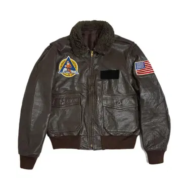 80s USA제 와펜 부착 G-1 플라이트 재킷 42 미군 USN
