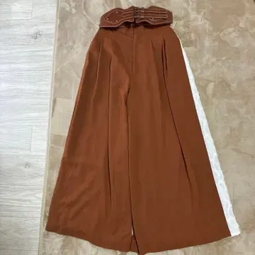 AMERI 레이스 절개 와이드 팬츠