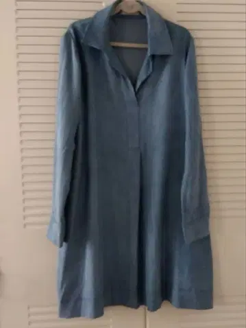 CORDIER 데님풍 블루 셔츠 원피스 튜닉 40 새상품급