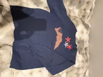 네이비 트레이닝복 별과 스트라이프 자수 구제 의류