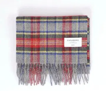 (미사용) SHIPS (쉽스) 캐시미어 100% 타탄 체크 머플러